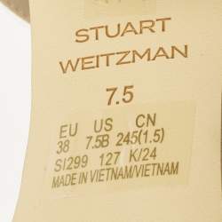 Pre Owned Stuart Weitzman Everly Size 38 White Leather Platform Sandals