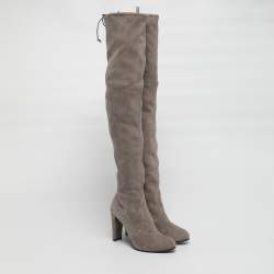 مملوكة مسبقًا Stuart Weitzman Highland Size 36.5 Beige Suede Knee Length Boots