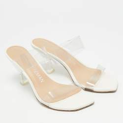 Pre Owned Stuart Weitzman Kristal Size 37.5 Transparent PVC Slide Sandals