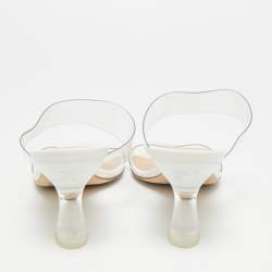 Pre Owned Stuart Weitzman Kristal Size 37.5 Transparent PVC Slide Sandals