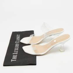 Pre Owned Stuart Weitzman Kristal Size 37.5 Transparent PVC Slide Sandals
