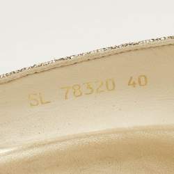 Pre Owned Stuart Weitzman Size 40 Metallic Lurex Fabric Pointed Toe Pumps