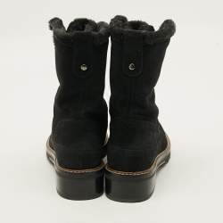 Pre Owned Stuart Weitzman Luge Size 39 Black Suede Mid Calf Boots