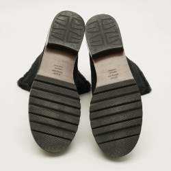 Pre Owned Stuart Weitzman Luge Size 39 Black Suede Mid Calf Boots