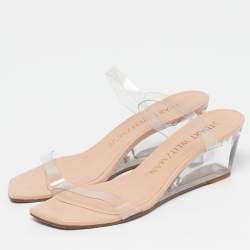 Pre Owned Stuart Weitzman Size 38 Transparent PVC Wedge Slide Sandals