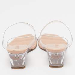 Pre Owned Stuart Weitzman Size 38 Transparent PVC Wedge Slide Sandals