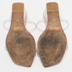 Pre Owned Stuart Weitzman Size 38 Transparent PVC Wedge Slide Sandals