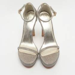 مملوكة مسبقًا Stuart Weitzman Size 36 Metallic Glitter Ankle Strap Sandals