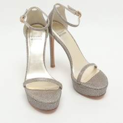 مملوكة مسبقًا Stuart Weitzman Size 36 Metallic Glitter Ankle Strap Sandals
