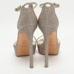 مملوكة مسبقًا Stuart Weitzman Size 36 Metallic Glitter Ankle Strap Sandals