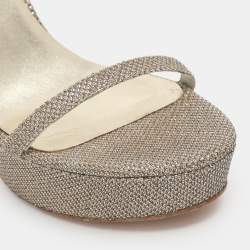 مملوكة مسبقًا Stuart Weitzman Size 36 Metallic Glitter Ankle Strap Sandals