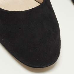 مملوكة مسبقًا حذاء كعب عالي ستيوارت وايتزمان سويدي أسود بكعب عريض مقاس 37.5