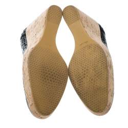 Pre Owned حذاء كعب عالي ستيوارت وايتزمان كعب روكي فيلين نعل سميك نودوتكومر جلد مخرم أسود مقاس 41