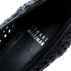 Pre Owned حذاء كعب عالي ستيوارت وايتزمان كعب روكي فيلين نعل سميك نودوتكومر جلد مخرم أسود مقاس 41