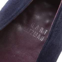 Stuart Weitzman Blue Suede Lys Crystal Rocks Smoking Slipper Size 36.5
