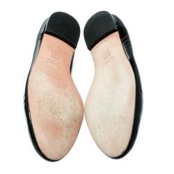 Stuart Weitzman Black/White Patent Leather Mask Face Ballet Flats Size 41