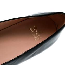 Stuart Weitzman Black/White Patent Leather Mask Face Ballet Flats Size 41