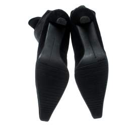 Stuart Weitzman Black Suede Knee Length Square Toe Boots Size 40