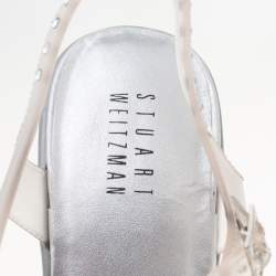Stuart Weitzman Crystal Embellished Jelly T Strap Sandals Size 42
