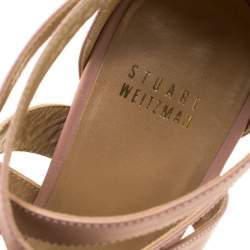 Stuart Weitzman Blush Leather Cross Strap Sandals Size 39.5