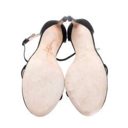 Stuart Weitzman Black Textured Leather Nudist Sandals Size 41