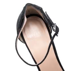 Stuart Weitzman Black Textured Leather Nudist Sandals Size 41
