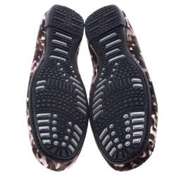 Stuart Weitzman Brown/White Leopard Print Calfhair Loafers Size 39