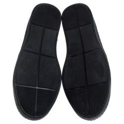 Stuart Weitzman Black Leather And Faux Fur Slip on Sneakers Size 39.5