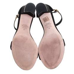 Stuart Weitzman Black Suede Ankle Strap Open Toe Sandals Size 37