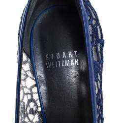 Stuart Weitzman Blue Lace Swoon Platform Pumps Size 37
