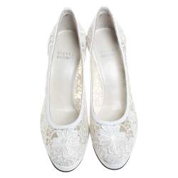 Stuart Weitzman White Lace Swoon Platform Pumps Size 37