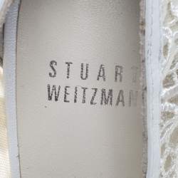 Stuart Weitzman White Lace Swoon Platform Pumps Size 37
