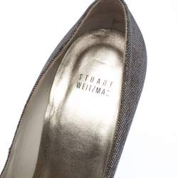 Stuart Weitzman Metallic Gold Glitter Fabric Pointed Toe Pumps Size 40
