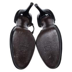 Pre Owned Stuart Weitzman Black Suede T Strap Ankle Strap Pumps Size 39