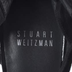 Pre Owned Stuart Weitzman Black Suede T Strap Ankle Strap Pumps Size 39