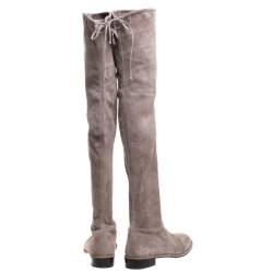 Stuart Weitzman Grey Suede Leather Over the Knee Boots Size 40
