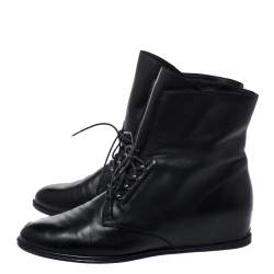 Stuart Weitzman Black Leather McKenzee Ankle Boots Size 38.5