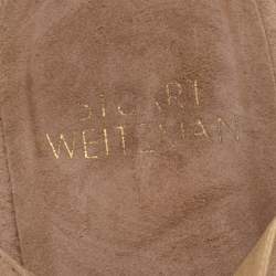 Stuart Weitzman Beige Suede Fringe Knot Ankle Tie Up Sandals Size 38