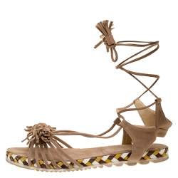 Fringe lace shop up sandals