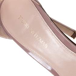 Pre Owned Stuart Weitzman Beige Patent Leather Nudistsong 105 Sandals Size 36