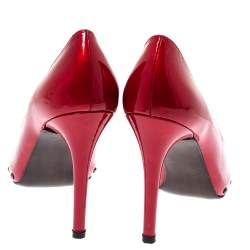 Stuart Weitzman Red Patent Leather Studded Platform Pumps Size 40