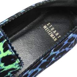 Stuart Weitzman Tricolor Printed Canvas Espadrille Loafers Size 38