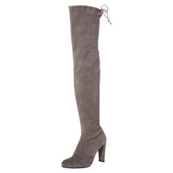 Stuart Weitzman Taupe Suede Highland Thigh High Boots Size 38