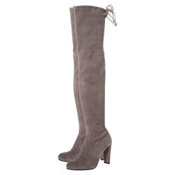 Stuart Weitzman Taupe Suede Highland Thigh High Boots Size 38