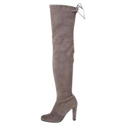 Stuart Weitzman Taupe Suede Highland Thigh High Boots Size 38