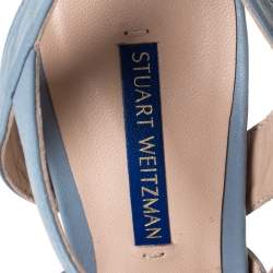 Stuart Weitzman Grey Leather Joni Platform Ankle Strap Sandals Size 38