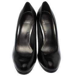 Stuart Weitzman Black Leather Platform Pumps Size 38.5