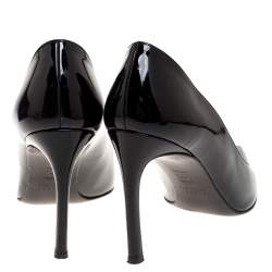 Stuart Weitzman Black Patent Leather Heist Pointed Toe Pumps Size 40