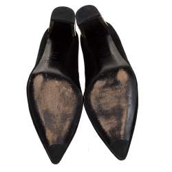 Stuart Weitzman Black Goosebump Effect Suede Block Heel Pointed Pumps Size 36