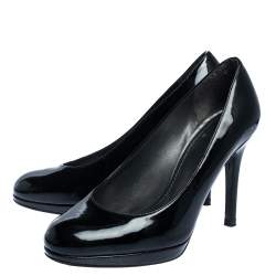  Stuart Weitzman Black Patent 'The Blog' Platform Pumps Size 36